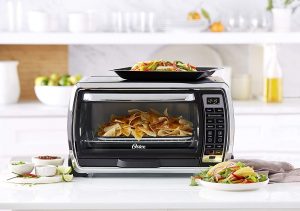 Oster Large Digital Countertop Convection Toaster Oven, 6 Slice, Black/Polished Stainless (TSSTTVMNDG-SHP-2)
