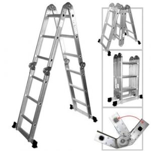 ALEKO-FL-12 Heavy Duty Aluminum Multi-Purpose Folding Ladder