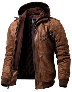 FLAVOR MEN'S REAL LEATHER MOTORCYCLE JACKET