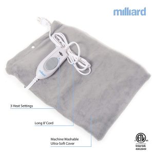 Milliard Electric Therapy 15in x 12in Heating Pad-Gray