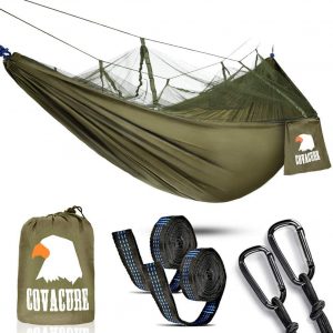 Covacure Camping Hammock with Mosquito Net