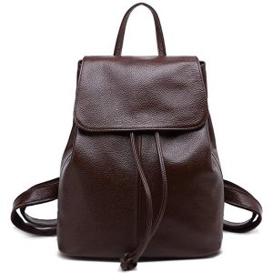 Genuine Leather Backpack School Shoulder Bag Women Travel Bag