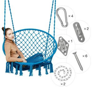 Greenstell Hammock Chair Macrame Swing with Hanging Kits