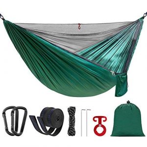SilkRd Double Single Camping Hammock with Mosquito Net