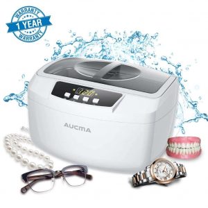 AUCMA Ultrasonic Cleaner with Digital Timer (White)