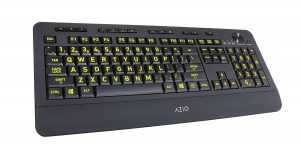 Azio Vision Large Print keys Backlit USB Keyboard- Wired