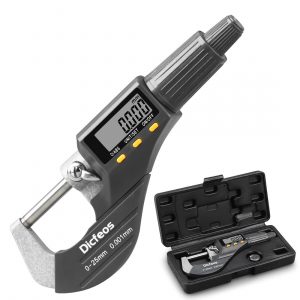 Dicfeos Digital Micrometer with Protective Case and an Extra Battery