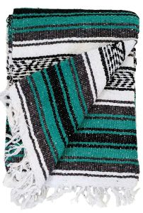 Open Road Goods Green/Teal/Turquoise Mexican Blanket