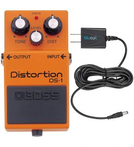 blucoil- Boss DS-1 Distortion Guitar with Slim AC/DC Adapter
