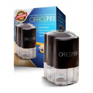 OfficePro Electric Pencil Sharpener with an Auto-Stop Feature - Batteries Included