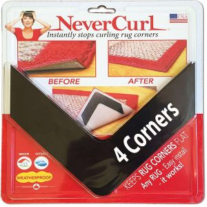 iPrimio NeverCurl's V Shape Design to Stops Rug Corner Curling