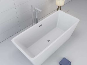 1001Now Garda 60" Freestanding White Acrylic Bathtub
