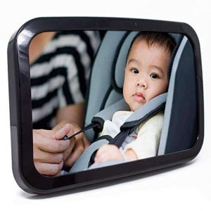 100/% Lifetime Warranty CRASH TESTED Large Shatterproof Mirror With Adjustable Safety Mount Premium Matte Finish Leo/&Ella Baby Car Mirror Crystal Clear View of Newborn in Rear Facing Car Seat