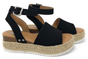SODA Women's Open Toe Wedge sandals