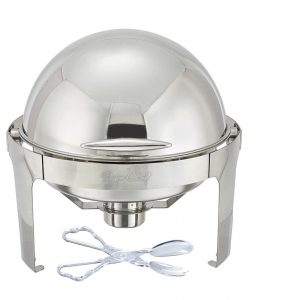  Tiger Chef Chafer, 6 Quart with Plastic Tong, Stainless Steel