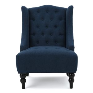 Christopher Knight Home Dark Blue 299877 Clarice Wingback Fabric Accent Tall Chair
