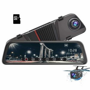 AWESAFE Mirror 170 Degrees Wide Angle Dash Cam with 10 inches