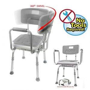 MOBB Swivel Shower Chair Bath Bench with Back