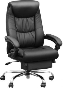 Duramont Reclining Leather Office Chair with Lumbar Support