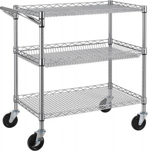 Finnhomy Heavy Duty 3 Tier Commercial Grade Utility Cart with Wheels, NSF Listed