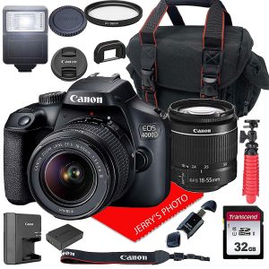 Canon EOS 4000D DSLR Camera w/15pc Bundle