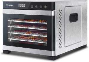 COSORI Food Dehydrator Machine with 6 Steel Trays and a Digital Timer