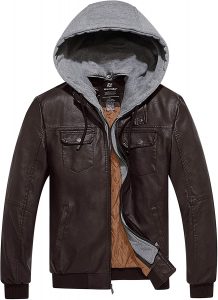 Wantdo Men's Faux Leather Jacket