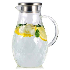 JCPKitchen Borosilicate 68 Ounces Glass Pitcher with Spout and Lid