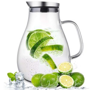 SUSTEAS glass pitcher 2-liter juice water jug