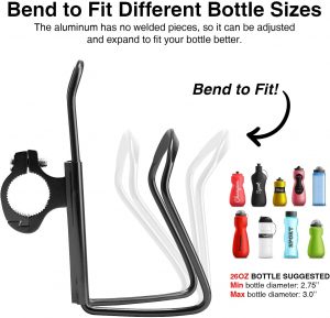 Yofidra 2 Pack Bike Water Bottle Holder Adjustable and Lightweight Bottle Cages