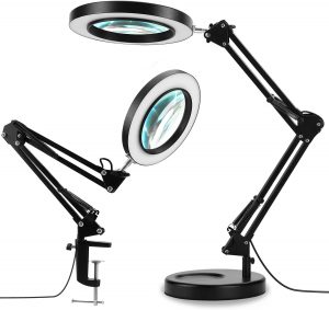 LANCOSC 2-in-1 Magnifying Glass with Light and Stand