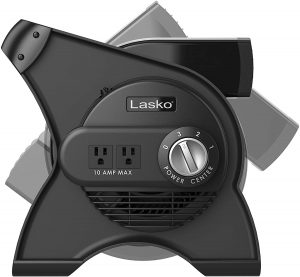 Lasko U12104 High-Velocity Exhausting Ventilating Pro Pivoting Utility Fan, Black 12104